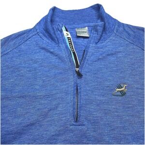 Treyburn Country Club Levelwear 1/4 Zip Sweater M Mens Blue Heathered
